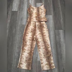 2 pc Animal Print Tank Top and Capri Set. Junior size 13